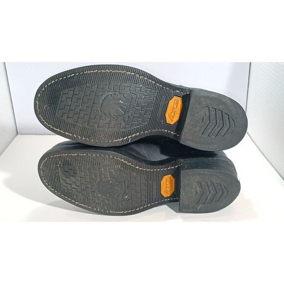 Chippewa Engineer Boots Black Steel Toe Vibram Frye Men’s 6D Women’s 8 Vintage - Picture 13 of 16